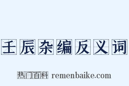 壬辰杂编反义词是什么意思的图片